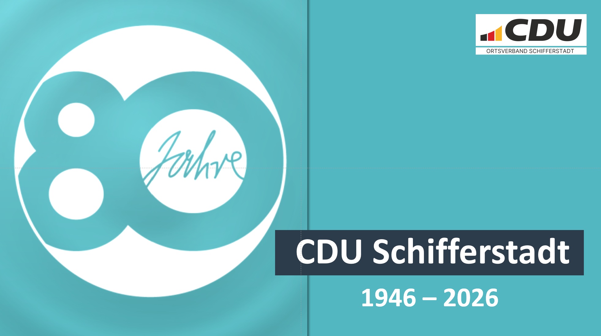 Kreisvorsitzender Patrick Poss, Ortsvorsitzende Laura Ehm und Landrat Volker Kn�rr bei der Jubil�umsfeier im Pfarrzentrum Herz Jesu